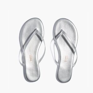 TKEES Metallic Silver Women's Sandals | Size 10